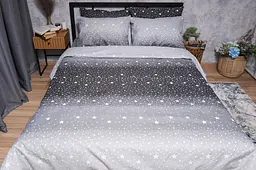 Комплект постільної білизни Moon&Star Микросатин Premium Starry Night полуторний 143х210 наволочки 2х70х70 - мініатюра 7