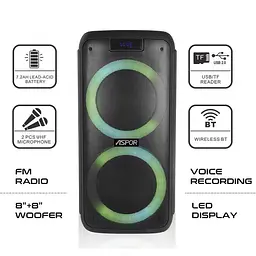 Портативна акустика Aspor Bluetooth A6682 мікрофон бездротова - мініатюра 3