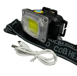 Ліхтар налобний LED 7W вбудований світлодіод ремінець акумуляторний 