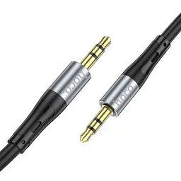 Кабель НОСО UPA22 3.5 mm - 3.5 mm Silicone AUX adapter 1 метр чорний 6931474769459 - мініатюра 1