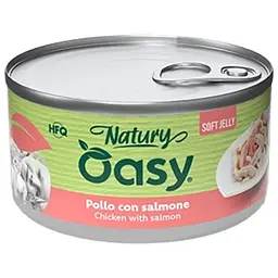 Вологий корм Oasy Cat Wet Natury для дорослих котів курка з лососем 85 г