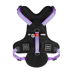 Шлея для собак WAUDOG Nylon безпечна з QR паспортом L фіолетова (52509) - мініатюра 2