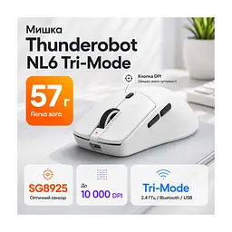 Мишка Thunderobot NL6 Tril-Mode wireless Mouse (NL6) - мініатюра 2