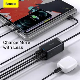 Мережевий зарядний пристрій Baseus GaN3 Pro 2C+2U 65W CCGP040001 Black - мініатюра 7