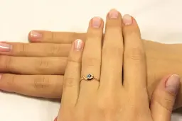 Каблучка з червоного золота з топазом 17.5 K-0097 - мініатюра 3
