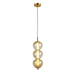 Світильник підвісний LED Levistella 800P3055 (130*330) AM, 5W, бронзовий, коричневий абажур, сучасний стиль - мініатюра 2