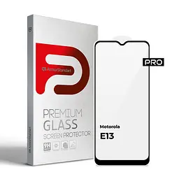 Захисне скло на Motorola E13 з олеофобним покриттям, Pro, повне проклеювання, антистатичний і пиловідштовхуючий шар, 9H, самоклеючеся, 2.5D, на весь екран, антистатичний клей, ArmorStandart (ARM66133)