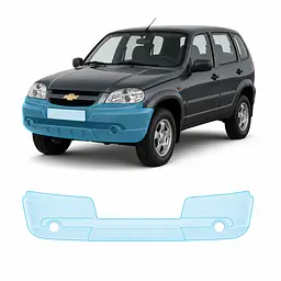 Антигравійна захисна бронеплівка за лекалами для Chevrolet Niva I facelift 2009-2020 - передній бампер