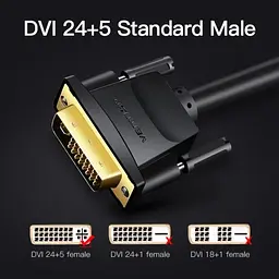 Кабель Vention DVI-I(M)-VGA(M) 3 м, Black, (EACBI) teh0028500 - миниатюра 4