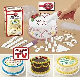 Набір для прикрашання та декорування тортів Cake Decorator 100 предметів, Kitchen Master Білий 86392 - мініатюра 3