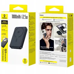 Портативний акумулятор Baseus EnerFill FM12 Qi2 Magnetic Power Bank 10000mAh 22.5W Cosmic Чорний - мініатюра 3