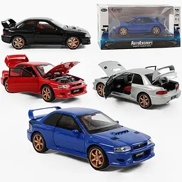 Колекційна металева модель автомобіля АвтоЕксперт Subaru Impreza з інерцією, світлом та звуком 1:32 - мініатюра 9