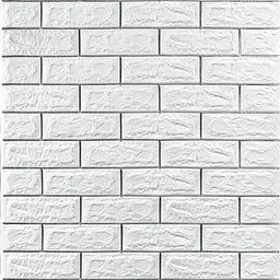 Самоклеюча 3D панель Sticker Wall цегла біла смужка срібло 700х770х7мм 100-7 SW-00000754