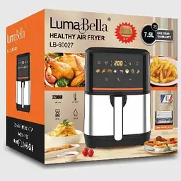 Аерофритюрниця безмасляна Luma Bella LB-60027 електрична 7.5л з сенсорним управлінням 2200Вт Чорний - мініатюра 5