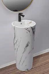 Умивальник Rea Blanka marble mat T підлоговий REA-U8704, Білий матовий - мініатюра 3