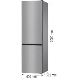 Холодильник Gorenje з нижн. мороз. камерою 200х60х60 см 2 двері 235(96)л А++ NoFrost+ сірий - мініатюра 6