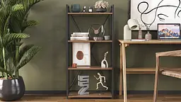 Етажерка 4/60 Ferrum-decor Серії Коннект 120x60x28 чорний ДСП Дуб Сонома Трюфель 16мм (FRD-104240) - мініатюра 6