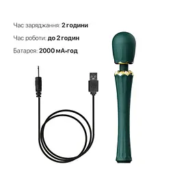 Вібромасажер з насадками Zalo - Kyro Wand Turquoise Green - мініатюра 6