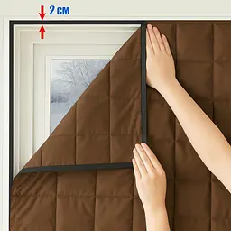 Штора від холоду на липучках Коричнева H 130 x 170 см - мініатюра 9