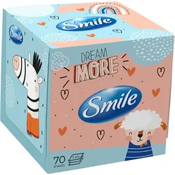 Серветки косметичні тришарові Smile білі 70 шт. в асортименті - мініатюра 2