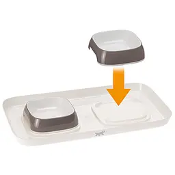 Миски на підставці для собак та котів Ferplast Glam Tray Extra Small пластикові сірі 40x23x4.5 см 400 мл 71908321 - мініатюра 5