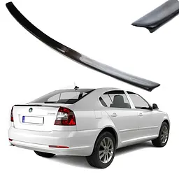 Спойлер пір'янка на кришку багажника для Skoda Octavia A5 2004-2013 Чорний глянець Voron Glass