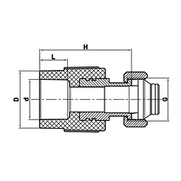 Муфта з євроконусом та накидною гайкою Koer K0240.Pro - 20x3/4 PPR white KP3134 - мініатюра 2