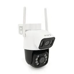 Відеокамера Pipo 4+2 Мп Wi-Fi/LAN з двома об'єктивами SD картка PP-IPC35D4MP25 PTZ 2.8mm ICSee
