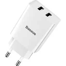 Мережевий зарядний пристрій Baseus Speed ​​Xiaomini Dual U Charger 2USB 10.5W CCFS-R02 White