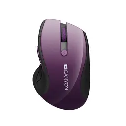 Миша бездротова Canyon MW-01, Purple/чорний, USB, оптична, синій LED-сенсор, 2.4 GHz, 1000/1200/1600 dpi, 6 кнопок,