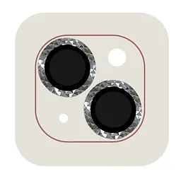 Захисне скло Metal Shine на камеру (у упак.) для Apple iPhone 15 (6.1) / 15 Plus (6.7) Срібний / Silver
