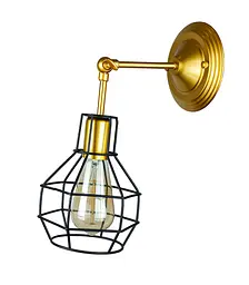 Бра настінне Levistella 707W116F-1 GD+BK, E27, чорний, золото, стиль лофт