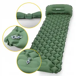 Надувний килимок (каремат) Mountain Goat 190 x 58 x 5 см з вбудованим насосом MG0010 Navy Green (P-5905973400909) - мініатюра 3