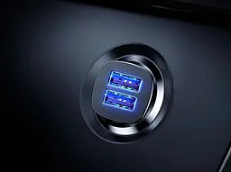 Автомобільний зарядний пристрій Baseus Square Metal QC3.0 double USB 5A 30W Black (CCALL-DS01) [59111] - мініатюра 6