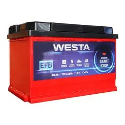 Акумулятор автомобільний Westa 6CT-78 А RED EFB - мініатюра 1