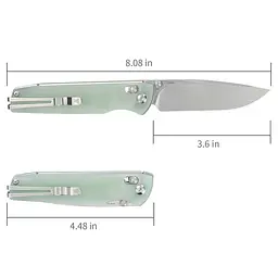 Ніж складаний туристичний SRM Terrier 258L-GC (9.3 см) D2 / G10 біло-зелений - мініатюра 12
