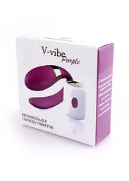 Вібратор для пар V-Vibe Purple, USB, 7 Function, Remote Control - мініатюра 5