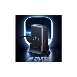 Зарядний пристрій Essager 4xUSB-C + 4xUSB 320W GaN (EZC320W-QJB0G-Z) - мініатюра 7