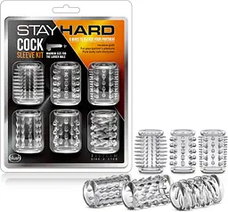 Насадка на пеніс Blush Stay Hard Cock Sleeve Kit, 6 шт. (прозорий) - мініатюра 4