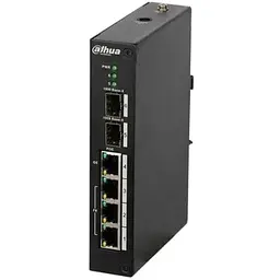 4-портовий керований комутатор POE DH-PFS4206-4P-120 з 3 портами POE 100Мбіт + 1 порт POE 1000Мбіт + 2 порти SFP 1000Мбіт, 120Вт, 150x100x30 мм