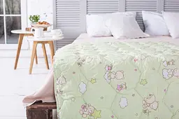 Ковдра дитяча Ecotton 110х140 см антиалергенна стьобана з бязі салатова 10-0214 green (19867)