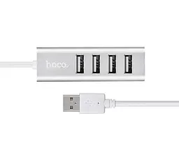 USB-Хаб Hoco HB1 4USB Line machine Silver (6957531038146) - миниатюра 3