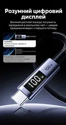 Кабель UGREEN L529 USB-C - USB-C PD 100 Вт з дисплеєм 2 м чорно-сірий (65863) - мініатюра 10