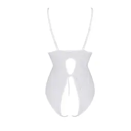 Боді з ажурним декором та відкритим кроком Passion Ursula Body white L/XL - мініатюра 4