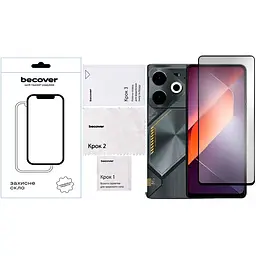 Захисне скло BeCover для Tecno POVA 6 (LI7) Black (711580) - мініатюра 2