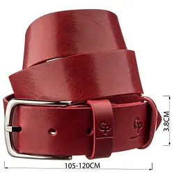 Ремінь жіночий шкіряний Grande Pelle 11262 червоний 105-120 см - мініатюра 3