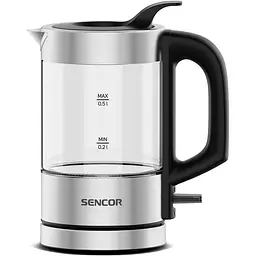 Електрочайник Sencor 0.5 л Strix пластик в комплекті 2 склянки + 2 ложки скло нержавіюча сталь kuh0015372