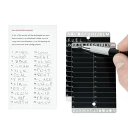 Металеві пластини Btcwallet Plate для зберігання сід-фрази, 2 шт + гравірувальна ручка, 73×117 мм - мініатюра 6