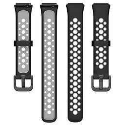 Силіконовий ремінець Primolux Perfor Classic для фітнес браслета Huawei Band 7- Black Grey - мініатюра 5