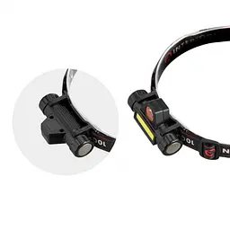 Ліхтар налобний Intertool LB-0309 акумуляторний XPE та COB магнітний 125 лм - мініатюра 3